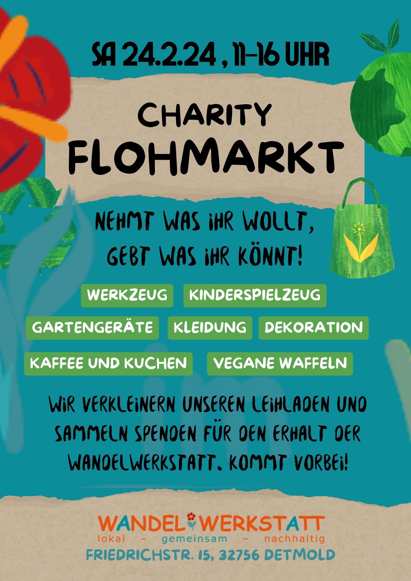 charity flohmarkt blau 2024